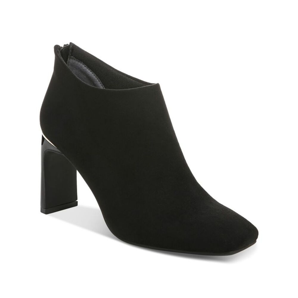 ALFANI Womens Black Padded Brittnee Square Toe Block Heel Zip-Up Booties 5 M